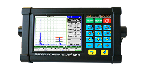 Передняя панель ультразвукового портативного дефектоскопа с большим TFT дисплеем УД4-76
