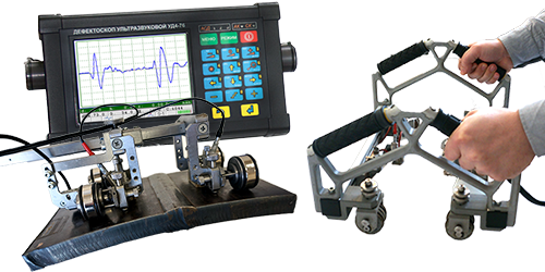 Удобное расположение в руках системы TOFD ультразвукового дефектоскопа УД4-76